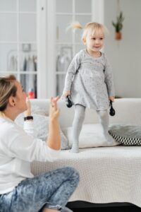 Toddler dancing at home